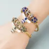 Fashion 304 Stainless Steel Alloy Gold Plated Rhinestones Bracelets In Bulk