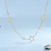 Wholesale PVD Coated Real Gold Plated 18K Gold Star 304 Stainless Steel Casual Classic Style Waterproof Non Tarnish 304 Stainless Steel Necklace