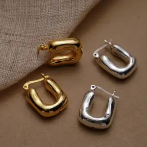 Wholesale 1 Pair Casual Simple Style U Shape Plating Copper Silver Plated Earrings