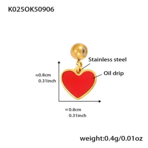 K025-Golden Love Enamel Pendant