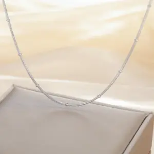 09-Round Snake Clip Beads 40+5cm-Steel Color / Individually Packaged