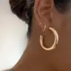 Wholesale Vacuum Plating Real Gold Plated Geometric 304 Stainless Steel Fashion Waterproof Non Tarnish Hoop Earrings