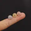 Wholesale 316L Stainless Steel Copper Zircon Ear Cartilage Rings & Studs Geometric Waterproof Non Tarnish Surgical Steel Women'S