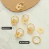 Wholesale PVD Coated Real Gold Plated 18K Gold Geometric 304 Stainless Steel Elegant Waterproof Non Tarnish Earrings