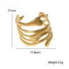 PVD Coated Real Gold Plated 18K Gold Irregular Solid Color 304 Stainless Steel IG Style Simple Style Korean Style Waterproof Non Tarnish Open Rings