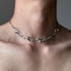 Wholesale Irregular Shaped Metal Necklace Street Hip Hop Trendy Men's and Women's Niche Design High-grade Clavicle Chain Necklace Chain