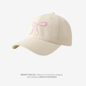 Bow baseball cap—beige