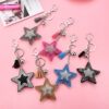 Wholesale Sequins European and American style creative two-color diamond Korean velvet five-pointed star tassel key chain pendant bag jewelry