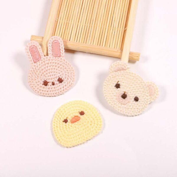 Wholesale Embroidery factory new mobile phone case bag decoration accessories patch cute animal head cartoon embroidery cloth stickers