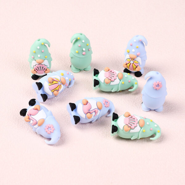 Wholesale Factory Creative Gnome 3D Silicone Beads Diy Men and Women Bracelet Necklace Accessories Summer Jewelry Silicone Beads