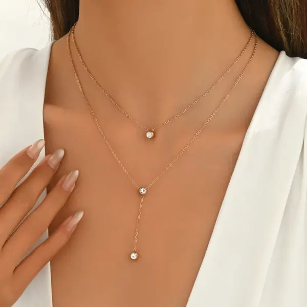 304 Stainless Steel Heart Shape PVD Coated Stone-Free 18K Real Gold Plated Casual Simple Style Commute Waterproof Non Tarnish Micro Super Whisper Thin Chain Necklace