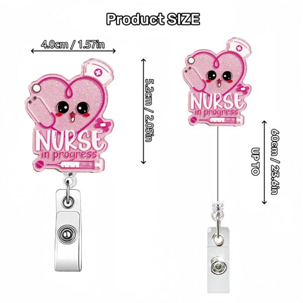 Wholesale Cross-border Hot Selling Nurse Doctor Acrylic Glitter Easy Pull Buckle DIY Bead Work Card Telescopic Badge Chest Card Holder