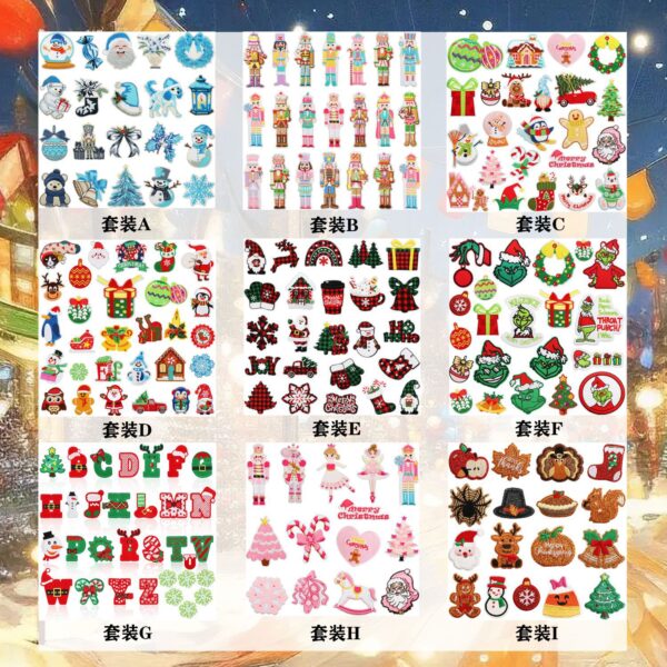 Wholesale Christmas Green Cartoon Character Embroidered Patch OLY Exclusive