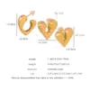 Wholesale 304 Stainless Steel Heart Shape PVD Coated 18K Gold Plated Real Gold Plated 18K Gold Streetwear Waterproof Non Tarnish Plating Gold Ear Studs
