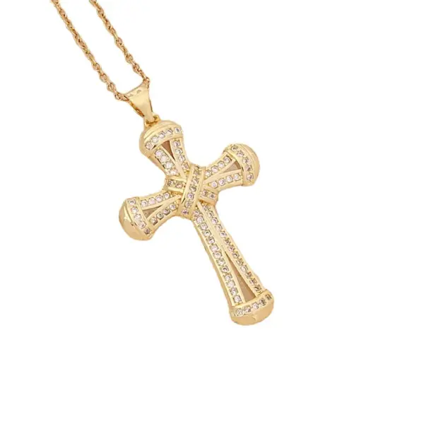 Wholesale Fashion Cross Copper Inlaid Gold 18K Gold Plated