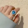 Wholesale Sweet Heart Shape Titanium Steel Inlay Zircon Rings