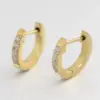 Wholesale Simple Style Round Titanium Steel Artificial Rhinestones Earrings 1 Pair