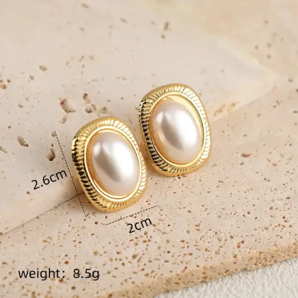Wholesale Niche Temperament Design Flower Fan-Shaped Pearl Stud Earrings Irregular With Personality Earrings