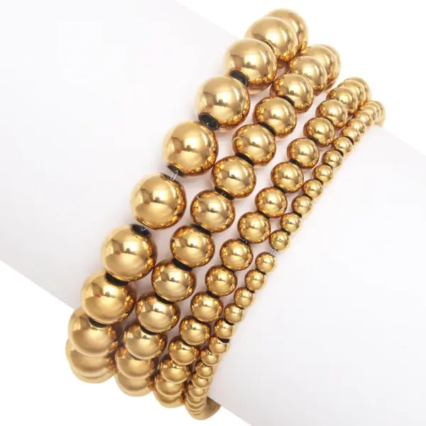 Wholesale Classic Style Round Stainless Steel Plating Bracelets