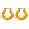 Wholesale PVD Coated Real Gold Plated 18K Gold Waves 304 Stainless Steel Fashion Waterproof Non Tarnish Earrings