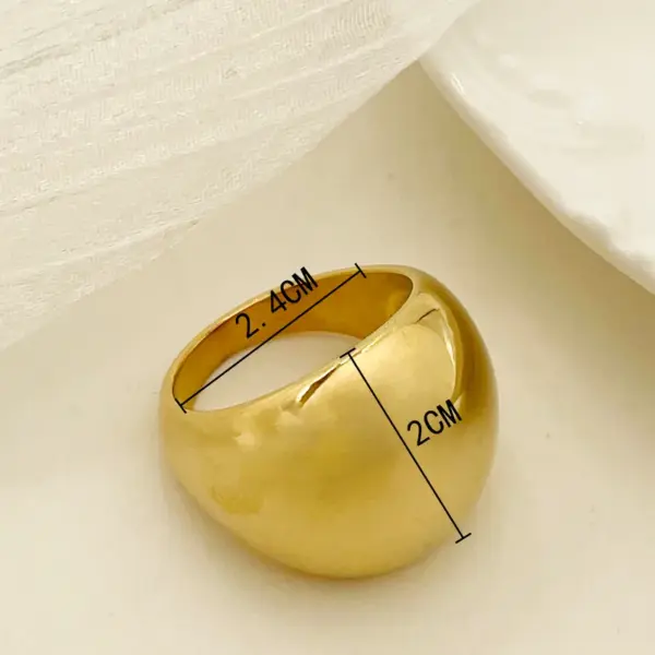 PVD Coated Real Gold Plated 14K Gold Solid Color 304 Stainless Steel Casual Simple Style Waterproof Non Tarnish Rings
