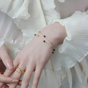【XKB0161】Pomegranate Bead Bracelet / Gold
