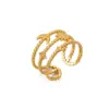 Wholesale PVD Coated 18K Gold Plated Star 304 Stainless Steel Simple Style Waterproof Non Tarnish Rings