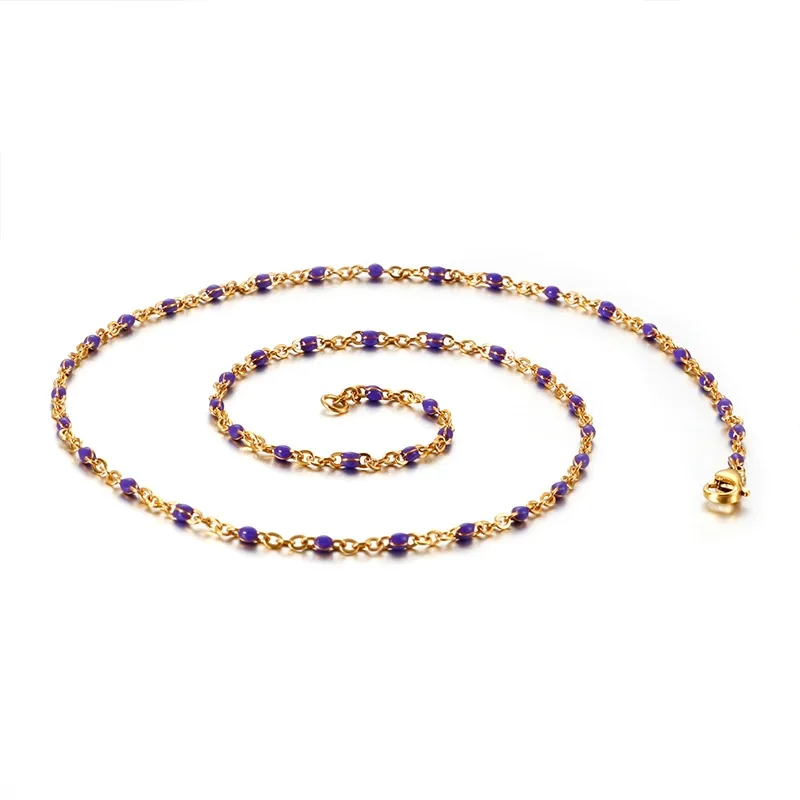 PVD Coated 18K Gold Plated Geometric Titanium Steel Fashion Waterproof Non Tarnish Titanium Steel Necklace