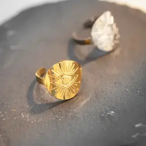 Wholesale PVD Coated 18K Gold Real Gold Plated 304 Stainless Steel Retro Waterproof Non Tarnish