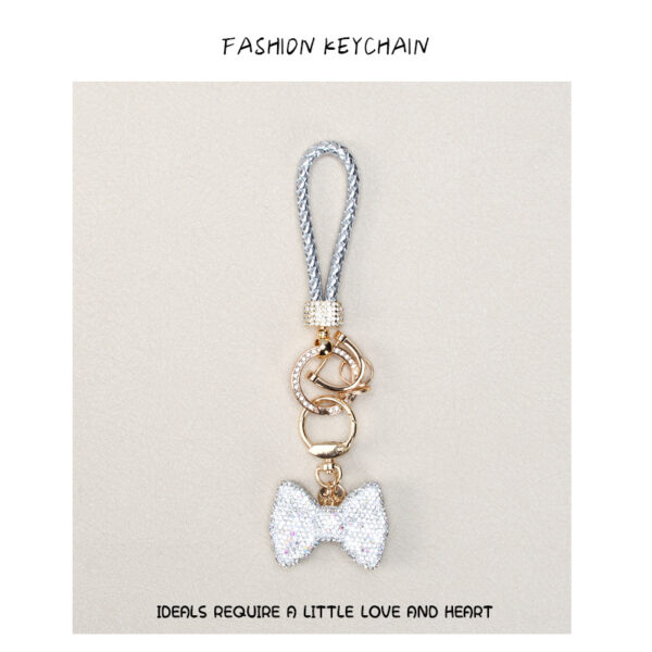 Wholesale Diamond Heart Keychain Full Diamond Car Key Pendant Jewelry Bag Strawberry Bow Love Hanging