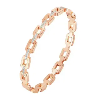 39-E-10 Rose Gold Square Bracelet with Diamonds