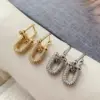 Wholesale 1 Pair Retro Luxurious Simple Style Double Ring Plating Inlay Copper Zircon 18k Gold Plated Drop Earrings