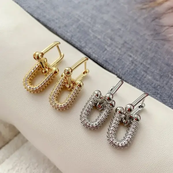 Wholesale 1 Pair Retro Luxurious Simple Style Double Ring Plating Inlay Copper Zircon 18k Gold Plated Drop Earrings