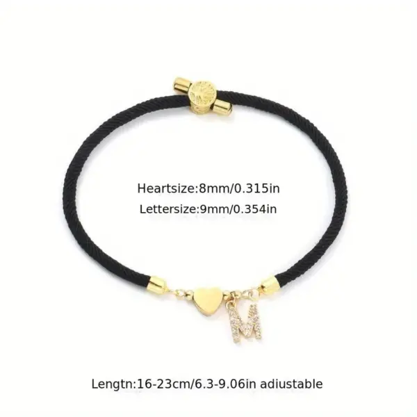 Wholesale PVD Coated Real Gold Plated Letter 304 Stainless Steel Nylon Copper Simple Style Classic Style Waterproof Non Tarnish Nylon Bracelets