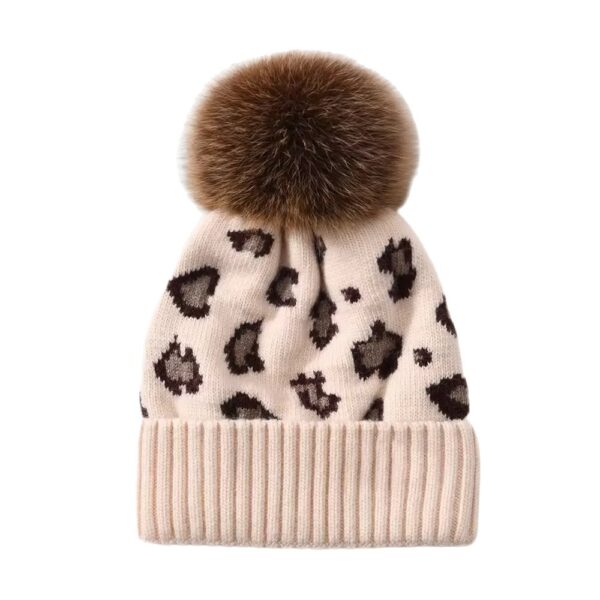 Wholesale Autumn/Winter Leopard Print Jacquard Pom-Pom Knitted Hat for Children