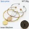 Wholesale PVD Coated 18K Gold Plated Cross Stainless Steel Basic Streetwear Waterproof Non Tarnish Bangle
