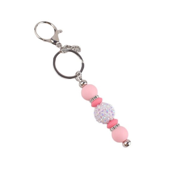 Wholesale New Bling Bead Tassel Keychain Personalized Pendant Key Ring Bag Pendant Pendant Silicone Keychain