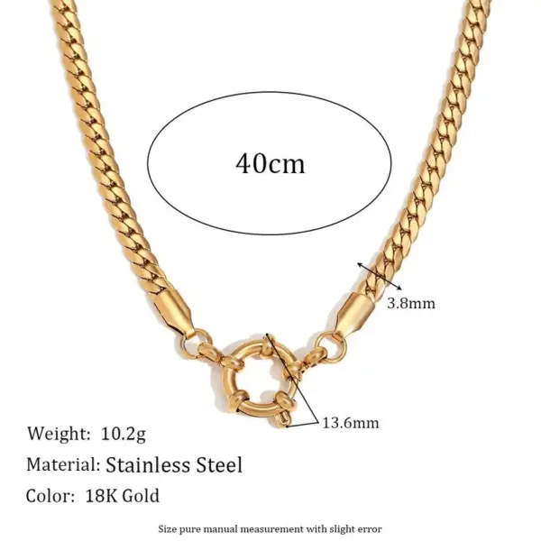 oly-8a3a6857765dcf6f7cbeabf9d4079f80 Wholesale PVD Coated Real Gold Plated 18K Gold Solid Color 304 Stainless Steel Simple Style Classic Style Waterproof Non Tarnish 304 Stainless Steel Necklace