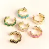 Wholesale Fashion Geometric Copper Ear Clips Inlay Zircon Copper Earrings 1 Piece