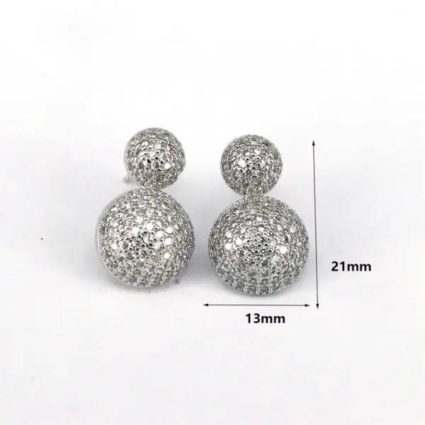 oly-8a427d698ebf2eb7aea31b1e1c156f4b Wholesale 1 Pair Ig Style Simple Style Round Water oplets Heart Shape Plating Inlay Copper Zircon 18k Gold Plated Sier Plated Ear Studs
