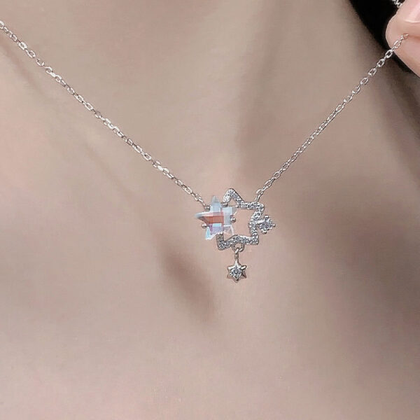 Wholesale "Shining Gemini" Magic Star Necklace Light Luxury Niche Design Elegant Clavicle Chain for Women