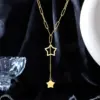 Wholesale PVD Coated 18K Gold Plated Geometric 304 Stainless Steel Waterproof Non Tarnish 304 Stainless Steel Necklace