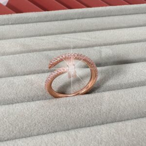 Circle full diamond ring [rose gold] / Adjustable opening