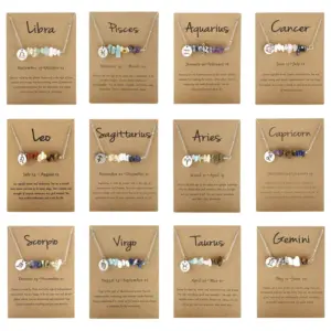 Casual Simple Style Commute Constellation 304 Stainless Steel Stone Pendant Necklace In Bulk