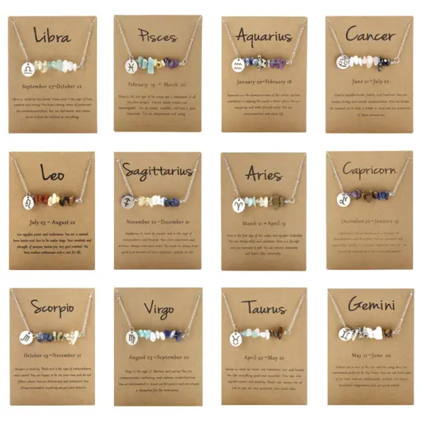 Casual Simple Style Commute Constellation 304 Stainless Steel Stone Pendant Necklace In Bulk