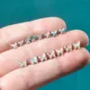 Wholesale 1 Piece Ear Cartilage Rings & Studs Artistic Butterfly 304 Stainless Steel Turquoise Zircon Inlay Turquoise Zircon