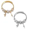 Fashion High Heel Stainless Steel Enamel Gold Plated Rhinestones Bangle 1 Piece