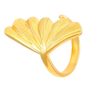 63 18k real gold ginkgo 3678