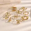 Wholesale Irregular Open Ring For Women In 18K Real Gold Plated With PVD Coated Waterproof Non Tarnish 304 Stainless Steel
