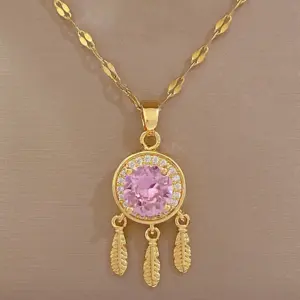 D119 Necklace [Titanium Steel Chain Copper Pendant]]